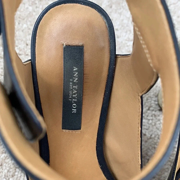 Ann Taylor navy Briston peep toe platform heels 7.5 - Picture 4 of 11